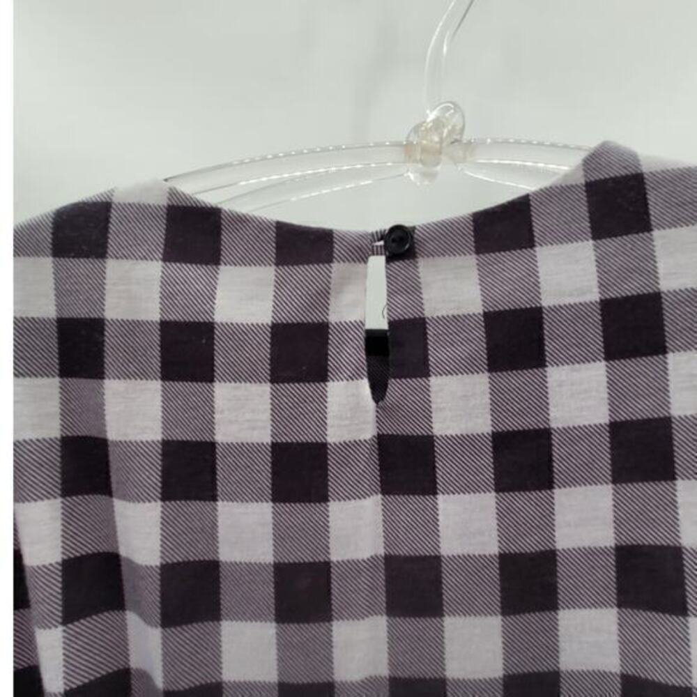 Tabby Knit Gingham Peplum Puffy Short Sleeve Vintage Maxi Fit n Flare Dress - Picture 11 of 12